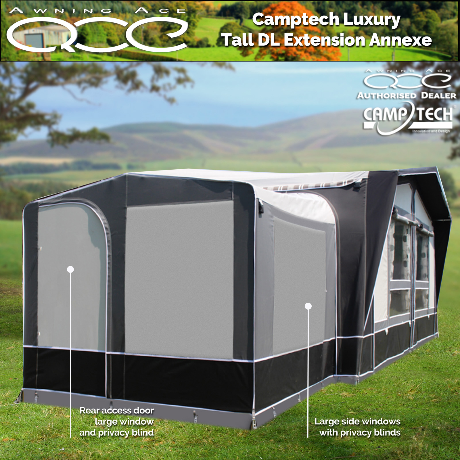 Camptech Tall Luxury Annexe for Seasonal Awnings