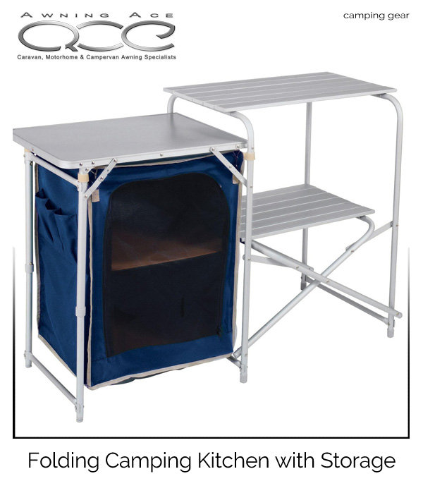 Details About Camp Kitchen Folding Aluminium Steel Framed Larder Unit Preparation Table