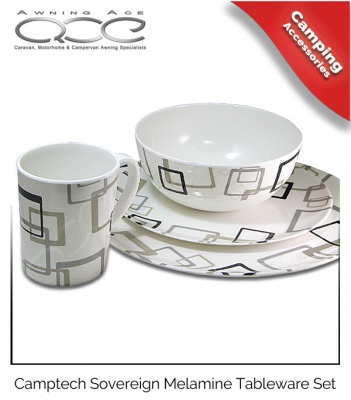 Camptech Sovereign Melamine Dinner Set - 16 Piece