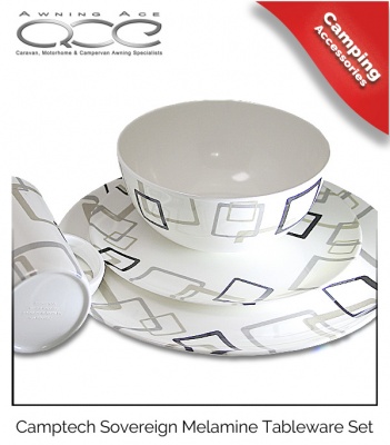 Camptech Sovereign Melamine Dinner Set - 16 Piece