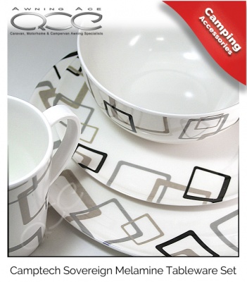 Camptech Sovereign Melamine Dinner Set - 16 Piece