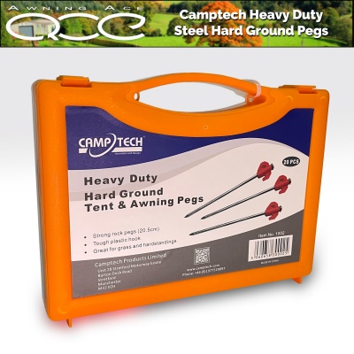 20x Heavy Duty Hard Ground Pegs inc Storage Box