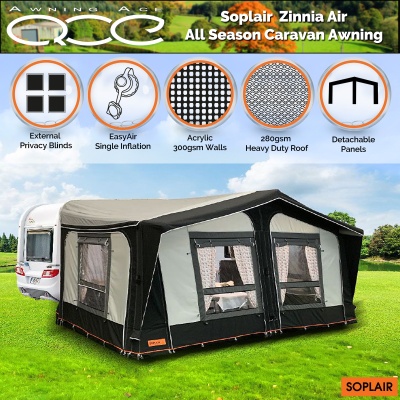 Size 16 Soplair Zinnia Air Acrylic All Season Inflatable Awning