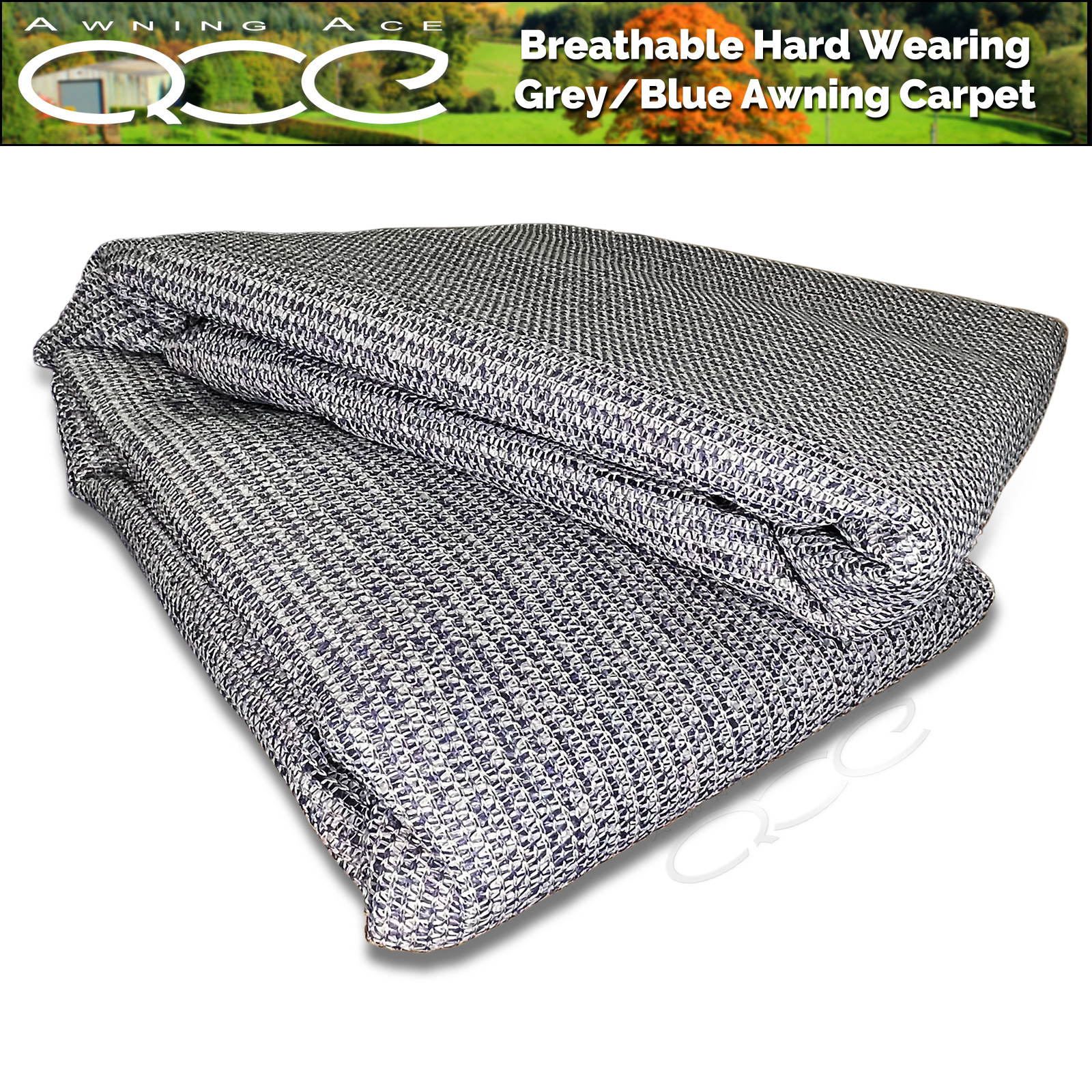Supreme Breathable 2.5 x 6m Charcoal/Grey Caravan Awning Carpet Tent Groundsheet 