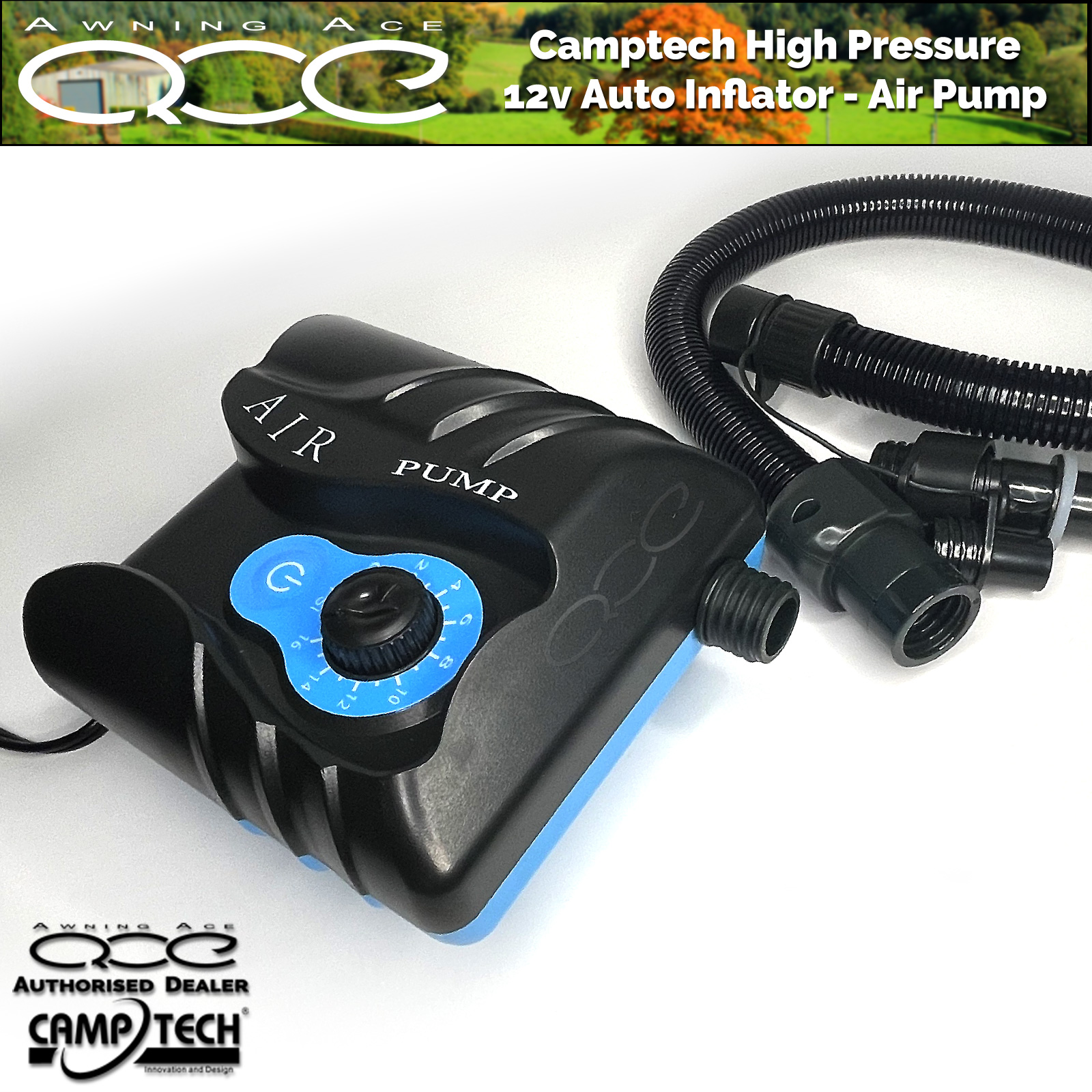 Camptech 12v High Pressure Auto Inflator Awning Air Pump