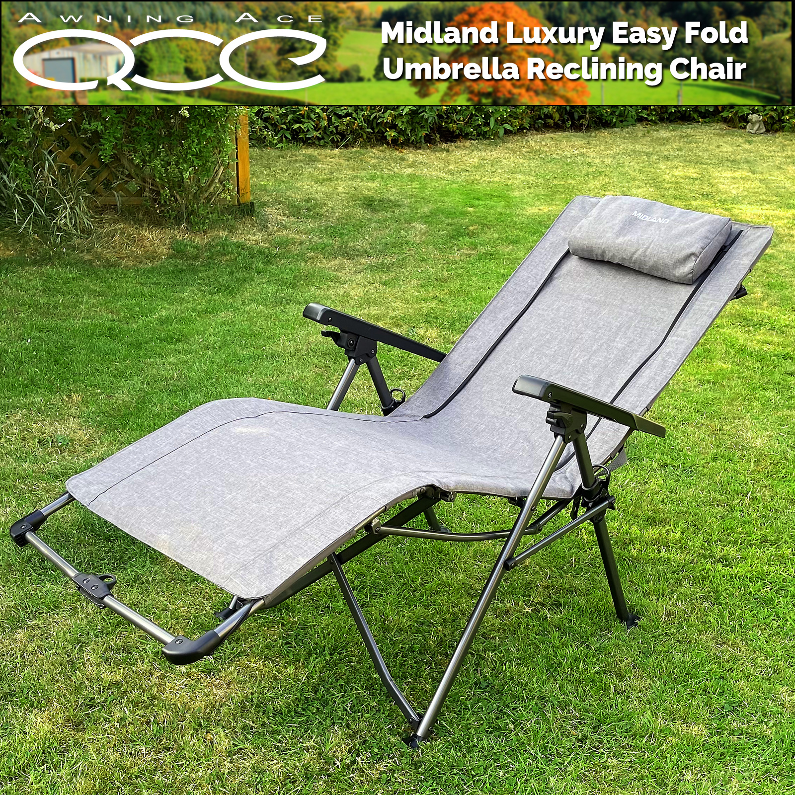 Midland Camping Umbrella Relaxer Luxury Chair