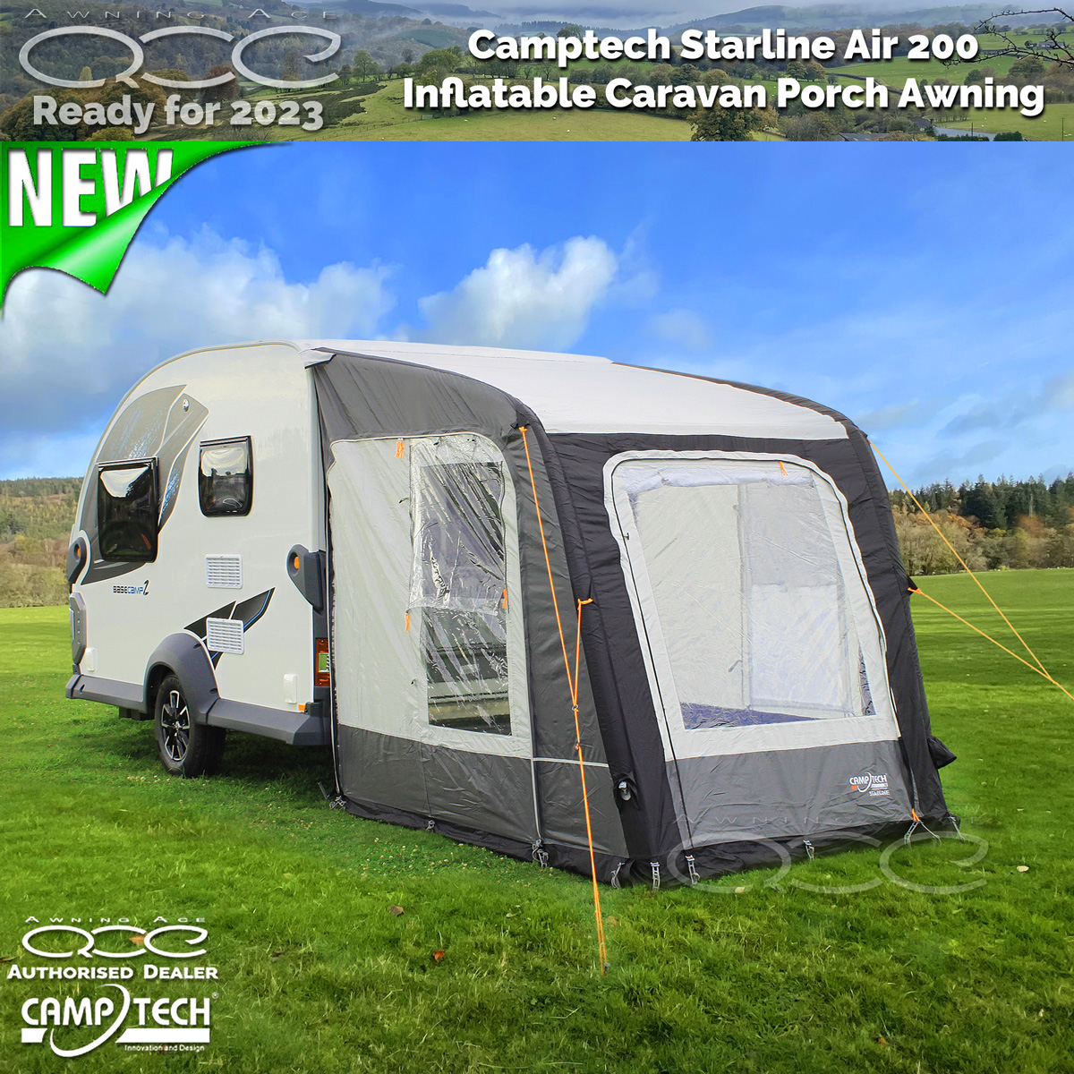 New Camptech Starline 200 Air Inflatable Caravan Porch Awning