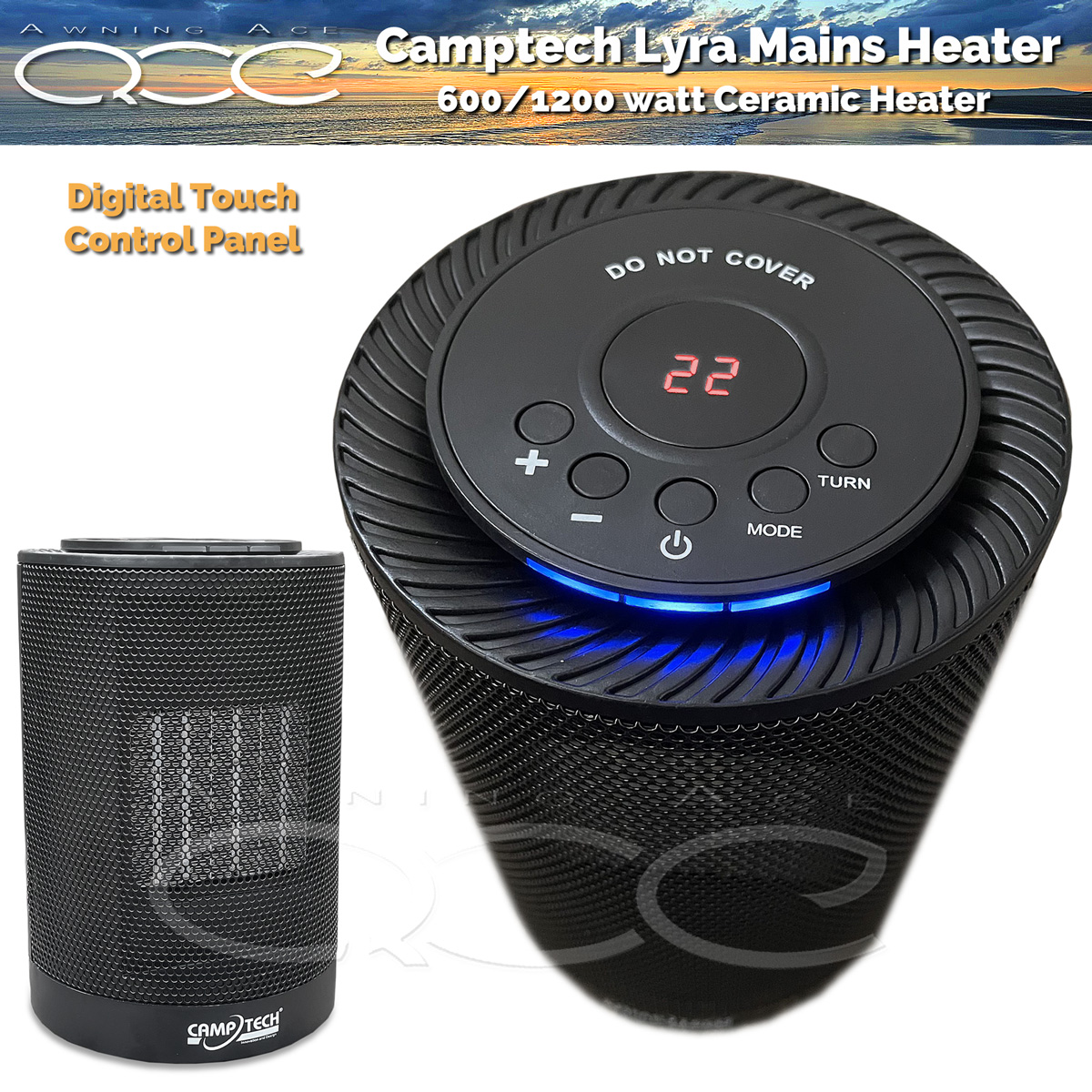 Lyra Mains Electric Ceramic Fan Heater - awningace.com