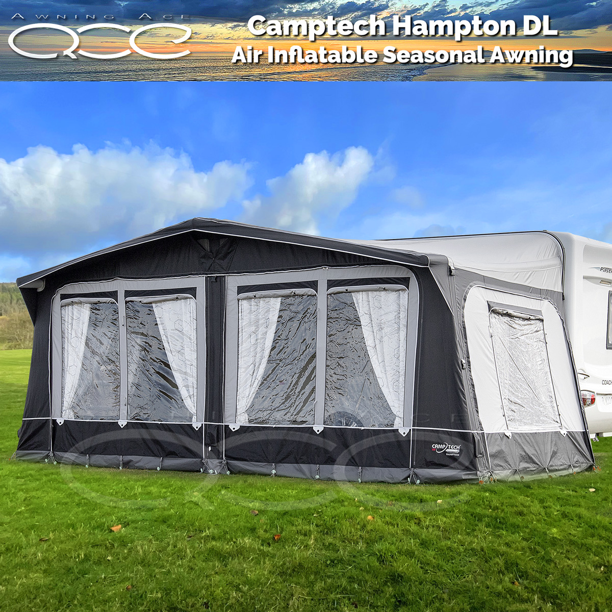 Camptech Hampton DL Air Size 10 Seasonal Caravan Awning Ex display Camptech Hampton DL Air Size 10 Seasonal Caravan Awning Ex display