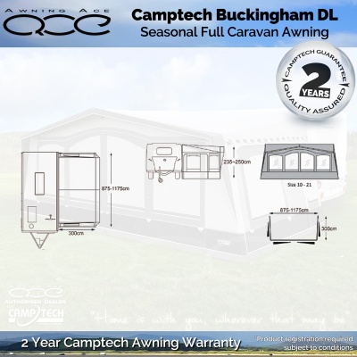 Camptech Buckingham Premium Full Seasonal Caravan Awning | Free £100 ...