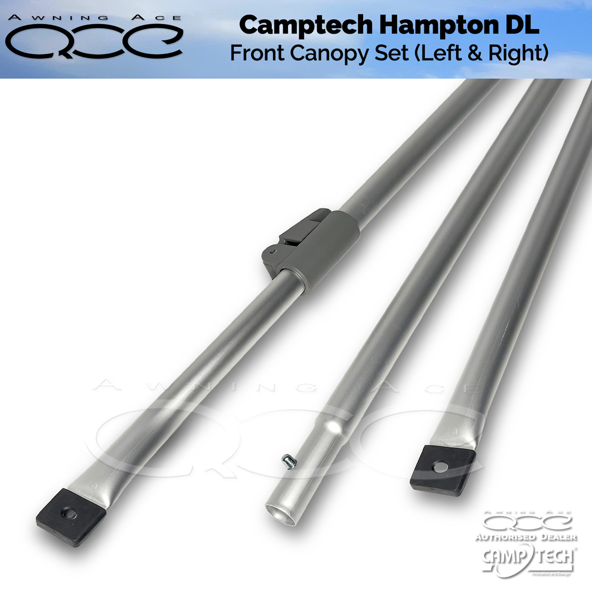 Mp200 Canopy Rails Camptech Hampton DL Alloy Canopy Pole Set - awningace.com