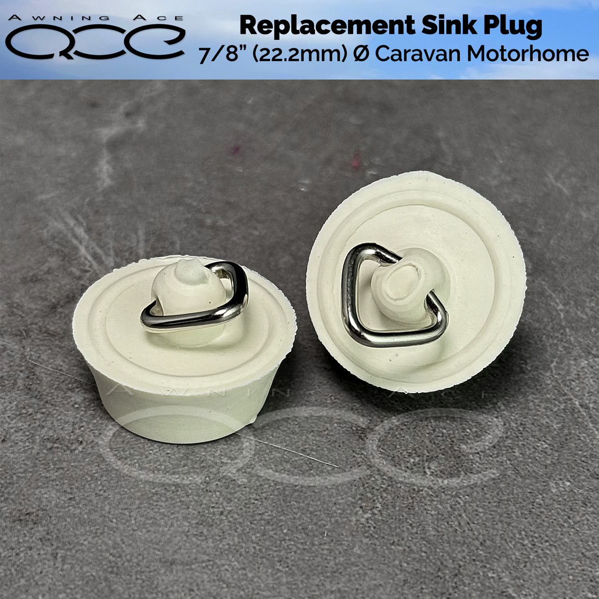 Universal Caravan 22mm Sink Plug - Twin Pack