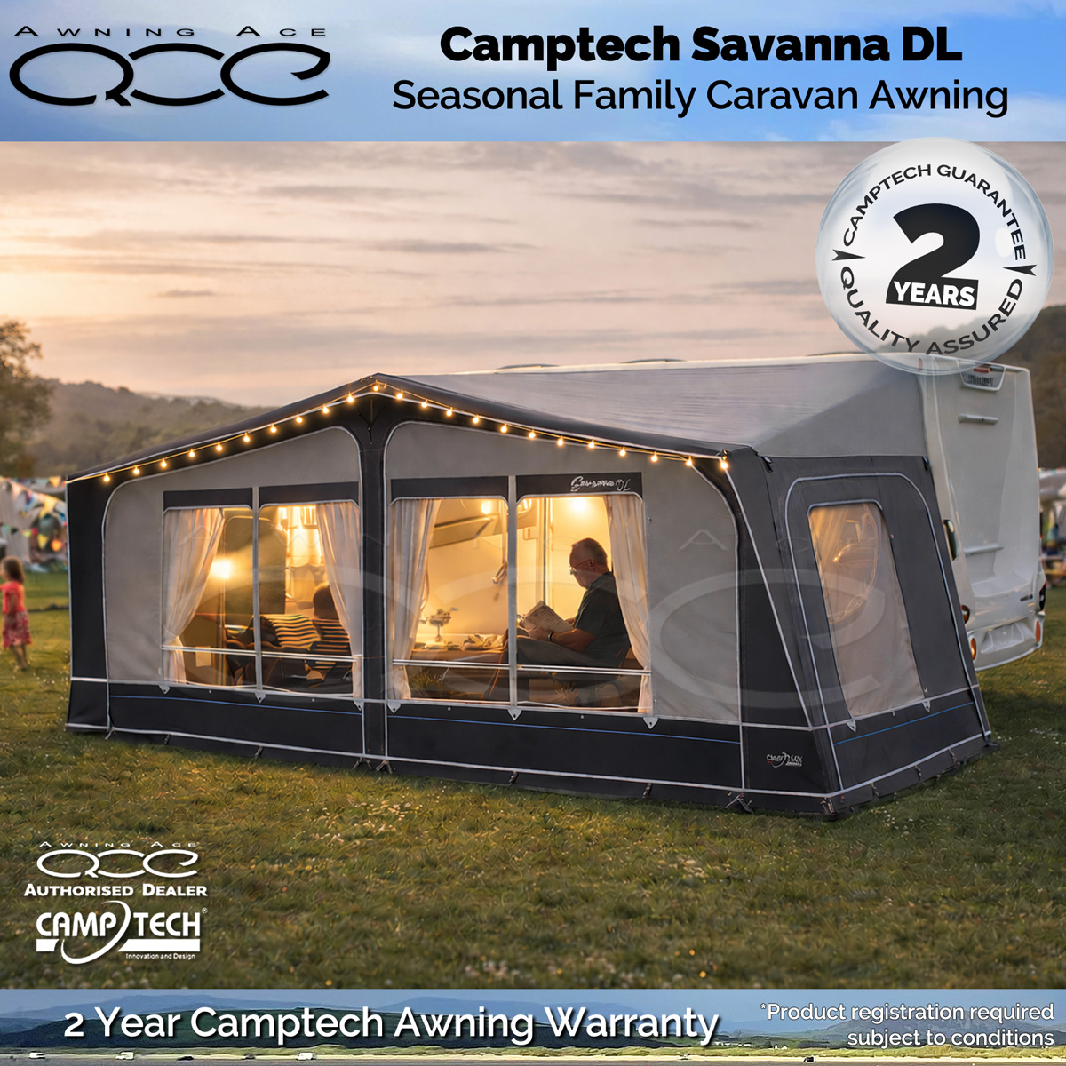 2026 Camptech Savanna DL Full Seasonal Caravan Awning Luxury Awning ...