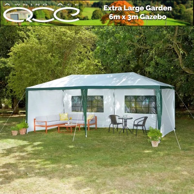 3m x 6m Weather Resistant Gazebo with Side Panel Set