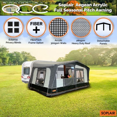 Soplair Egee Aegean Luxury Acrylic All Season Caravan Awning