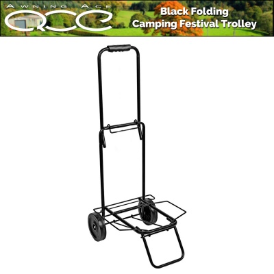 Black Folding Camping Equipment Trolley