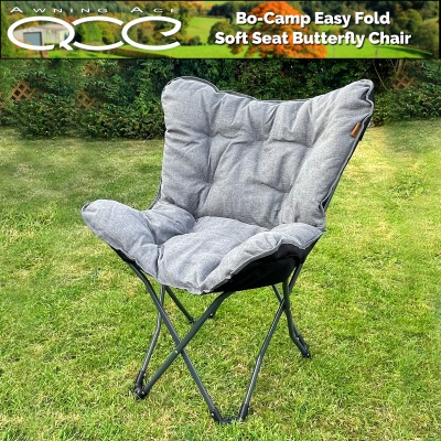 Bo Camp Butterfly Chair Grey Easy Fold