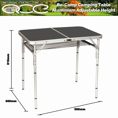 Bo-Camp Camping Table Aluminium Adjustable Height 90x60cm