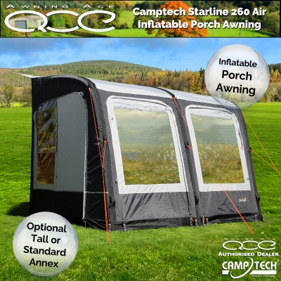 Camptech Starline Air 260 Grey Inflatable Caravan Porch Awning - Used