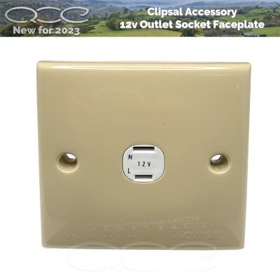 Clipsal 12v Outlet Socket Beige Caravan Boat