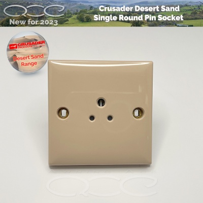Crusader 3 Round Pin Outlet Socket Desert Sand Range
