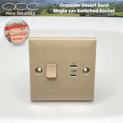 Crusader 12v Outlet Switched Socket Desert Sand Range
