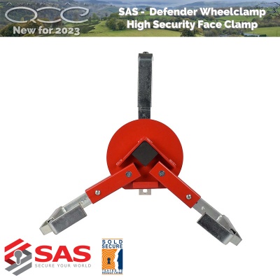 SAS Defender Wheelclamp Sold Secure Gold Clamp