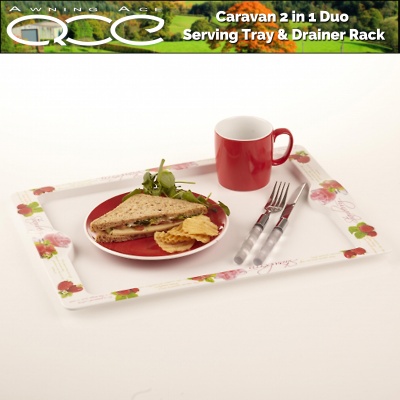 Caravan 13'' Melamine Duo Serving Tray and Drainer Rack