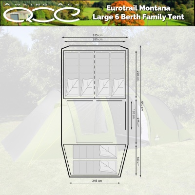 Eurotrail Camp Site Montana Large 6 Berth Family Tent