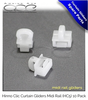 Hinno Clic Curtain Gliders (HC5) for Caravans with Midi 5 Rail System