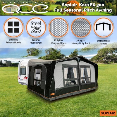 NEW Soplair Kara EX 300cm Luxury Seasonal Caravan Awning