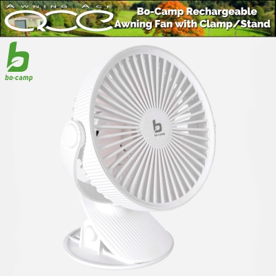 Bo-Camp Rechargeable Awning Fan with Clamp/Stand