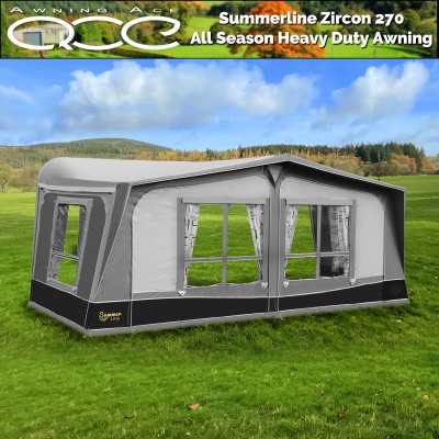 Size 18/19 1086-1120cm - Summerline Zircon 4 Season Heavy Duty PVC Coated 270cm Deep Awning