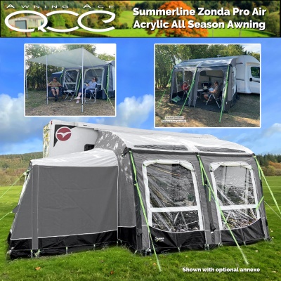 Summerline Zonda Pro Air 330 Inflatable Acrylic All Season Caravan Awning