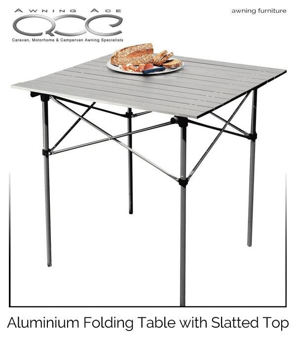 Aluminium Folding Camping Table With Slatted Top Awningace Aluminium Folding Camping Table With Slatted Top