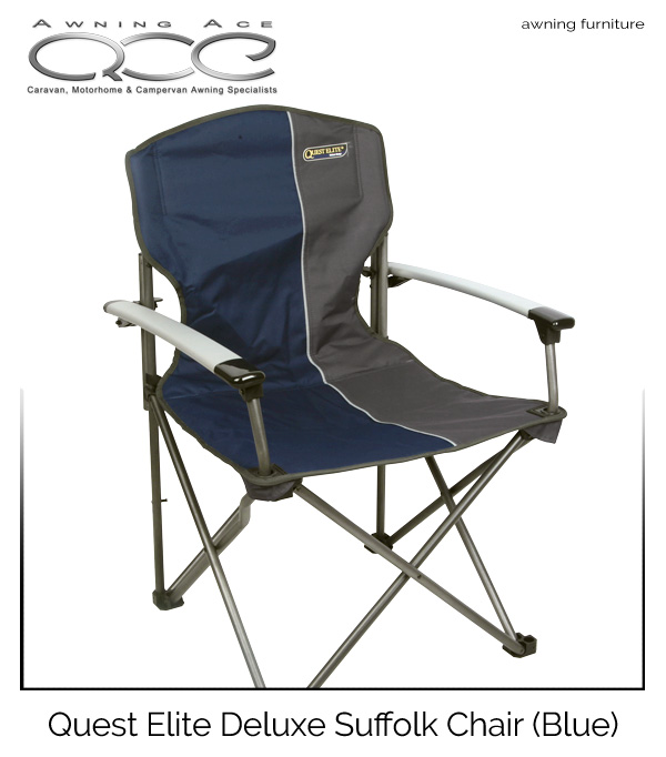 Quest Elite Deluxe Suffolk Camping Chair Awningace Quest Elite Deluxe Suffolk Chair Blue