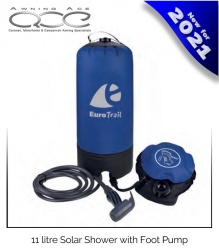 11 Litre Solar Camping Shower with Foot Pump Perfect for Festivals Events Beach