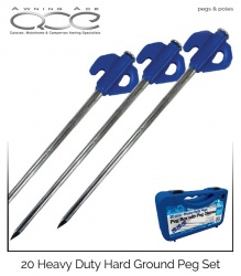 20x Heavy Duty Hard Ground Peg Set