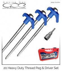 20x Heavy Duty Tread Pegs inc driver Box Set