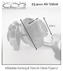 23.4mm Awning Tent Valve and Cap Assembly - Replacement Air Valve - Type L