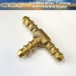 8mm 3 Way Brass Tee Piece Joiner Fuel Hose Joiner T Connect Air Water Gas Oil
