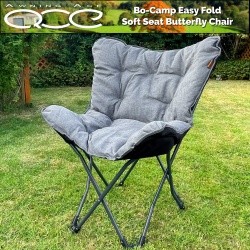 Bo Camp Butterfly Chair Grey Easy Fold