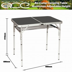 Bo-Camp Camping Table Aluminium Adjustable Height 90x60cm