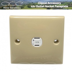 Clipsal 12v Outlet Socket Beige Caravan Boat