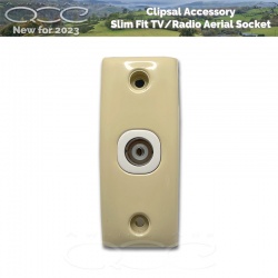Clipsal Slim Fit TV Aerial Outlet Socket Beige