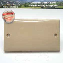 Crusader Double Outlet Blanking Plate Desert Sand
