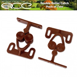 Plastic Twin Double Roller Catch Brown Doors Cupboards Caravan Motorhome