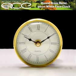 Caravan Clock Round 85mm White Face Unmounted