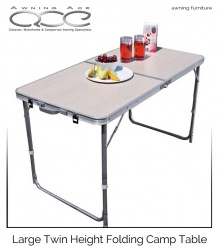 Folding Aluminium Large Camping Table Twin Height