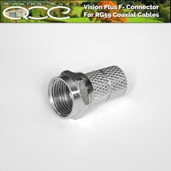 Vision Plus F Connector Plug for RG59 6mm Coaxial